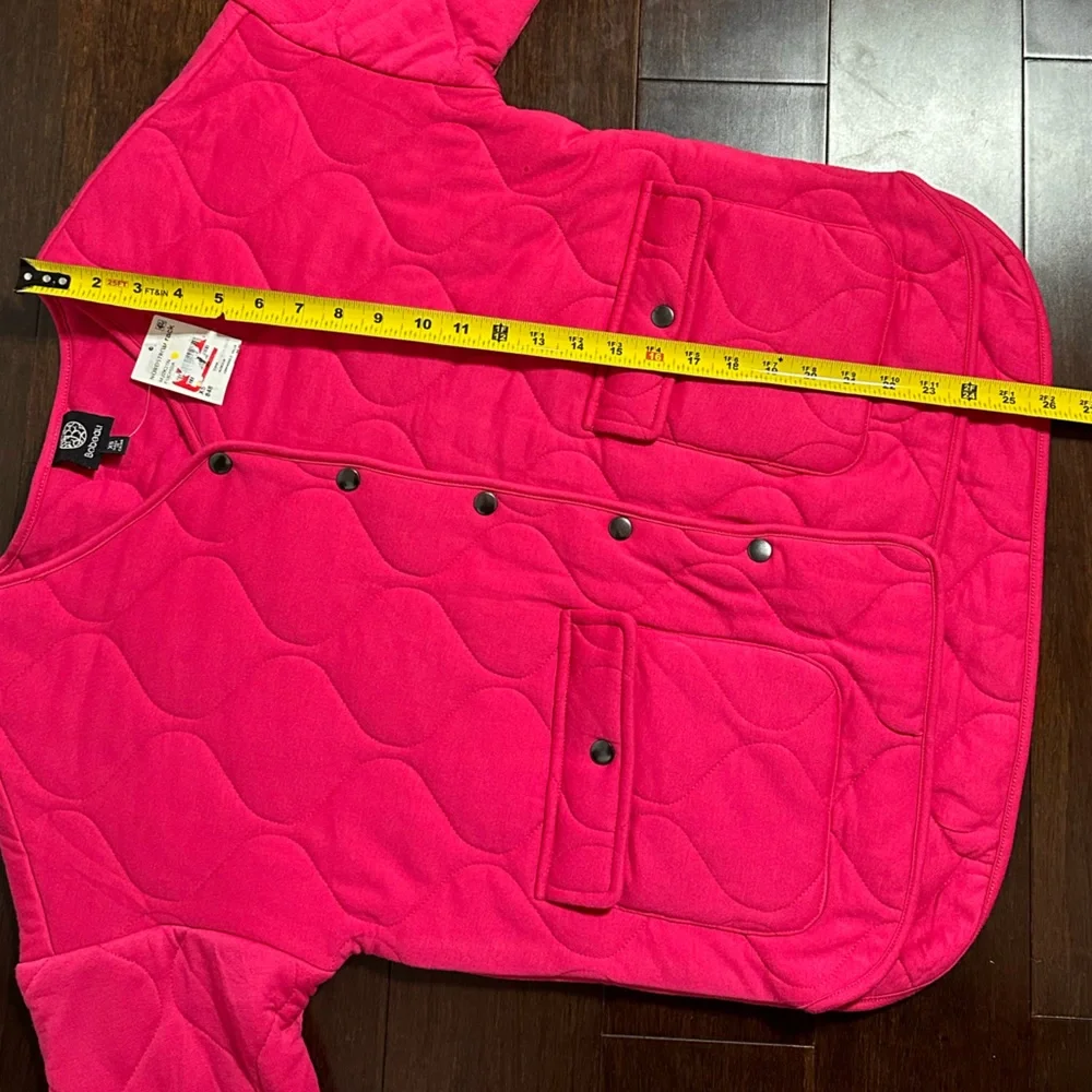NWT Bobeau Quilted Button Front Cardigan Jacket Fuchsia Pink Women’s XS